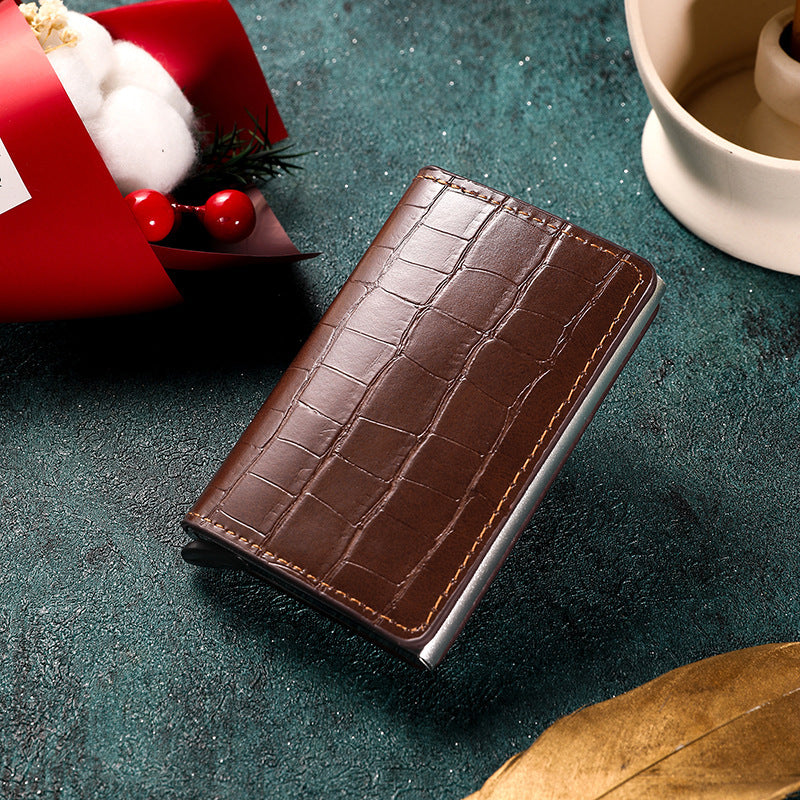 Premium Leather Business Card Holder Bowlift
