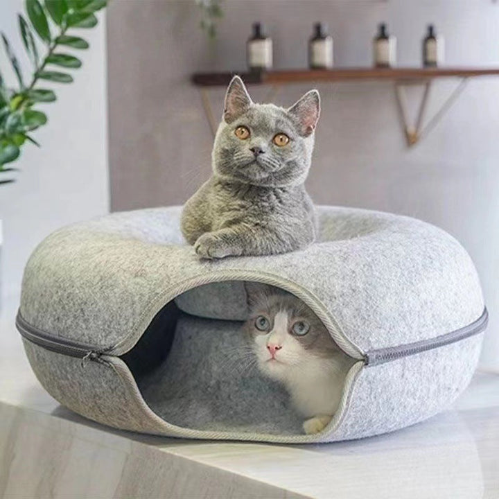 2-in-1 Donut Cat Bed Bowlift