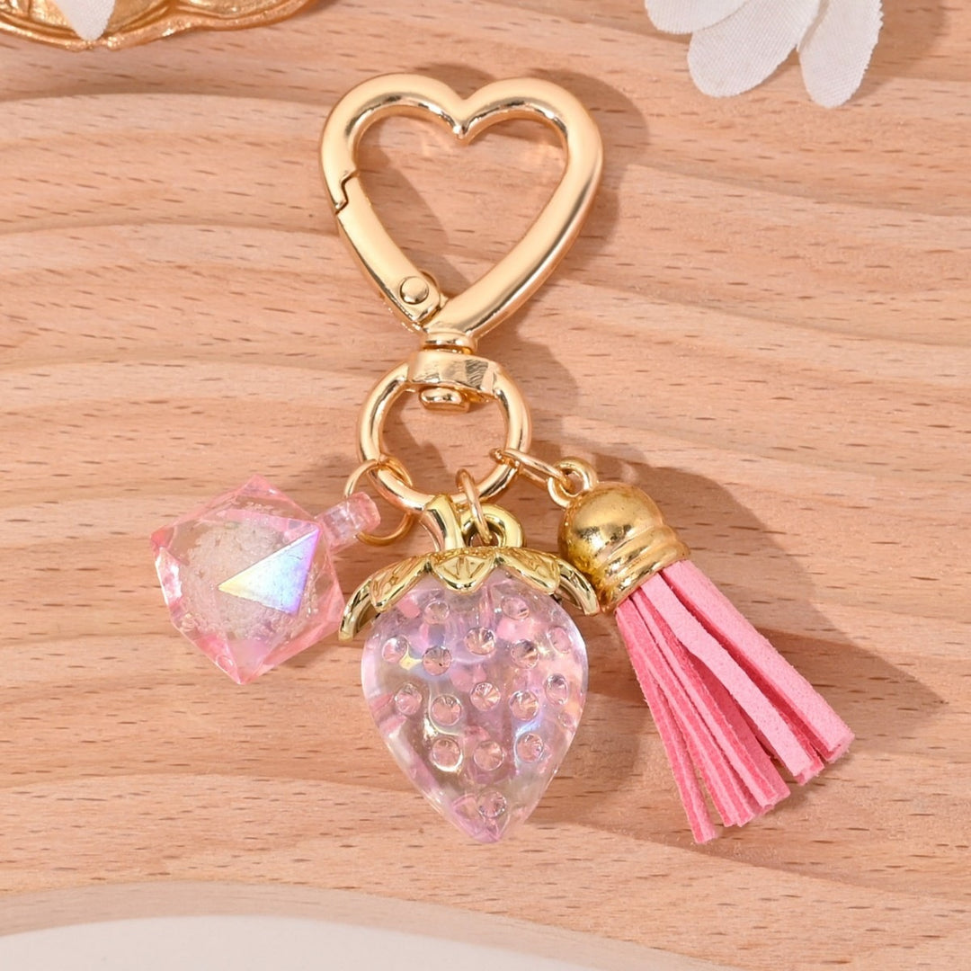 Keychain with Fruity Strawberry Design Bowlift