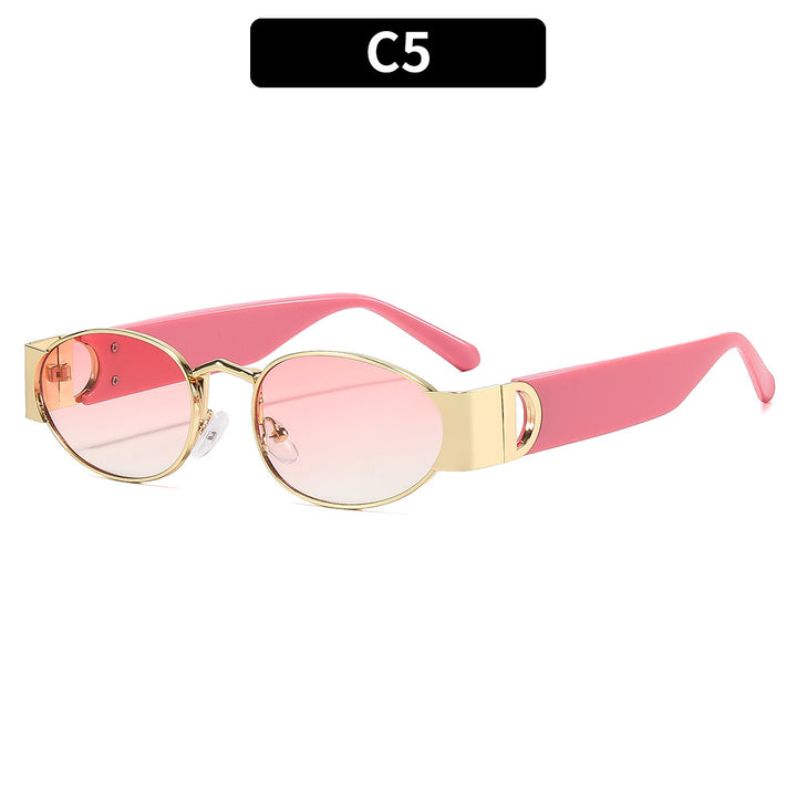 Retro Chic Oval Frame Sunglasses