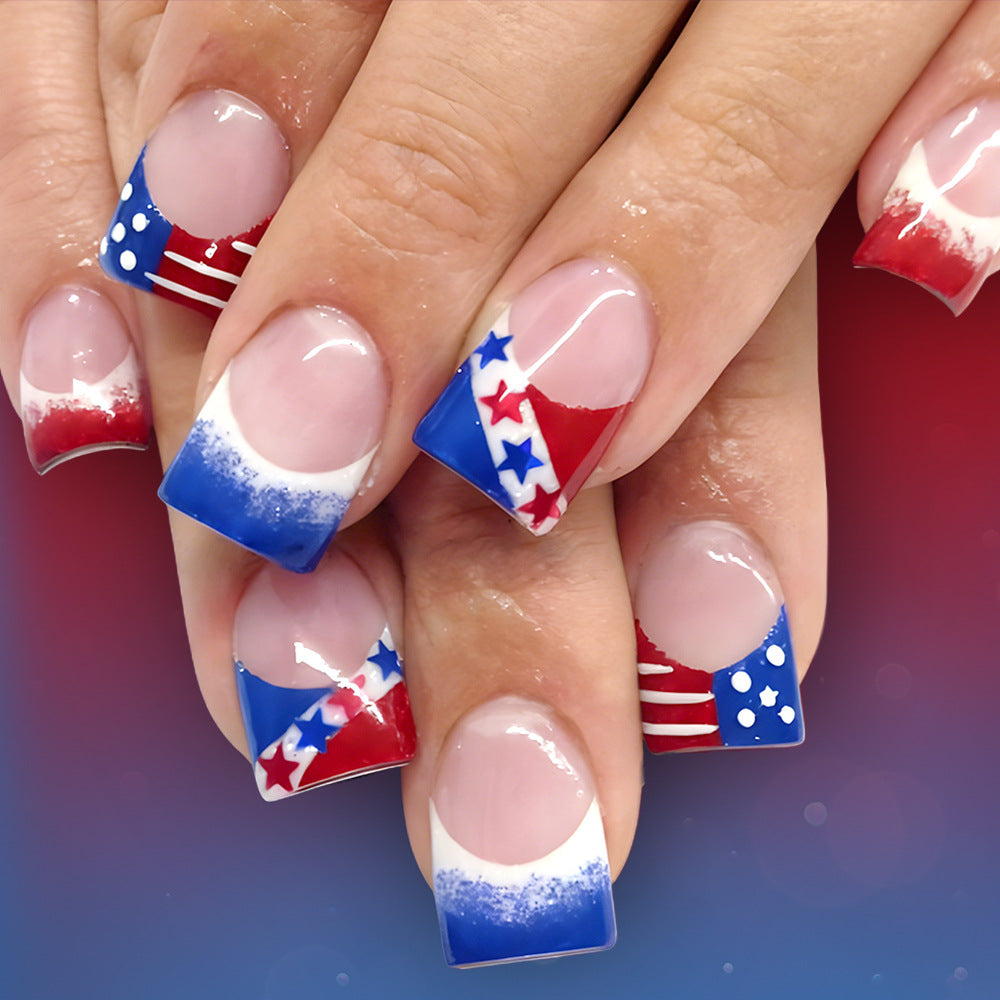 Patriotic Themed Acrylic Press-On Nails Bowlift