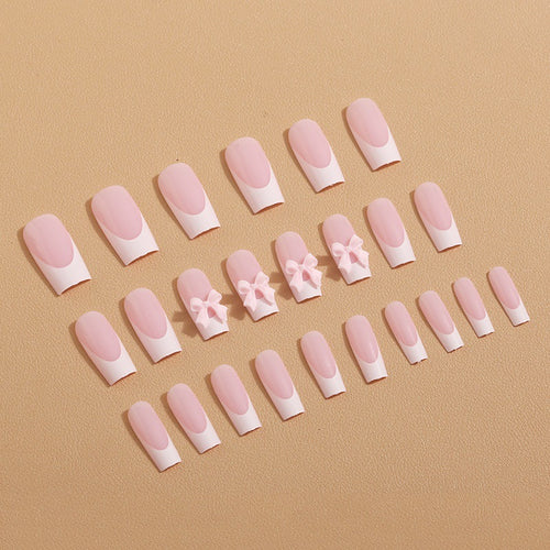 Art nail set with delicate bow decorations Bowlift