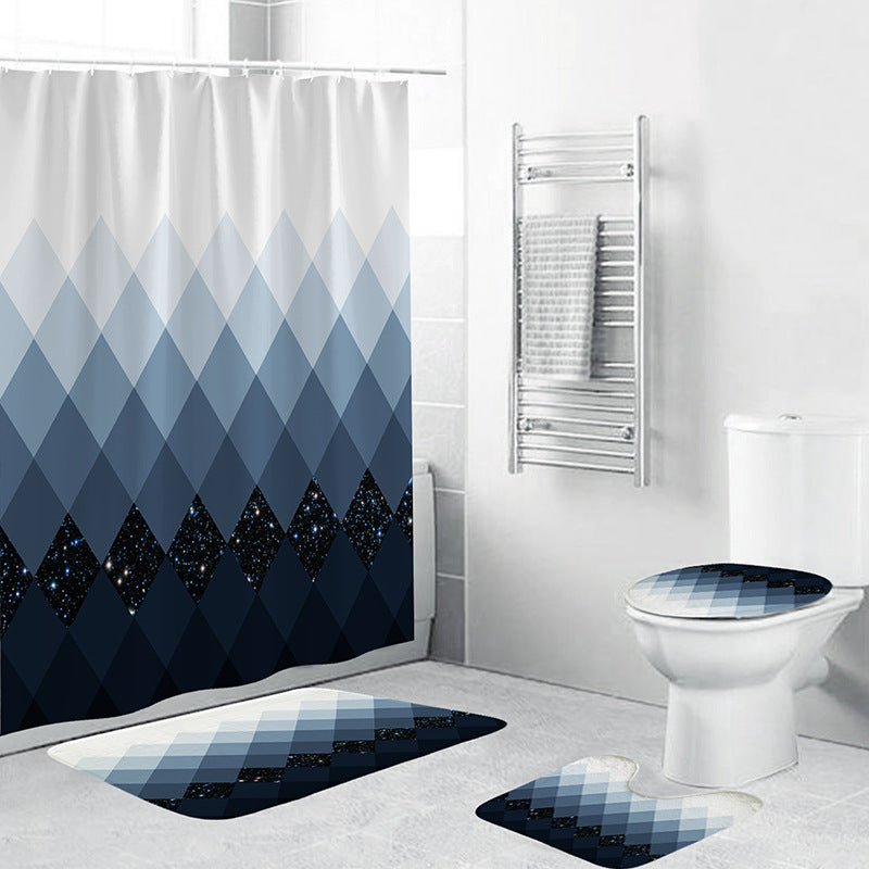 Geometric Pattern Bathroom Accessory Set Bowlift