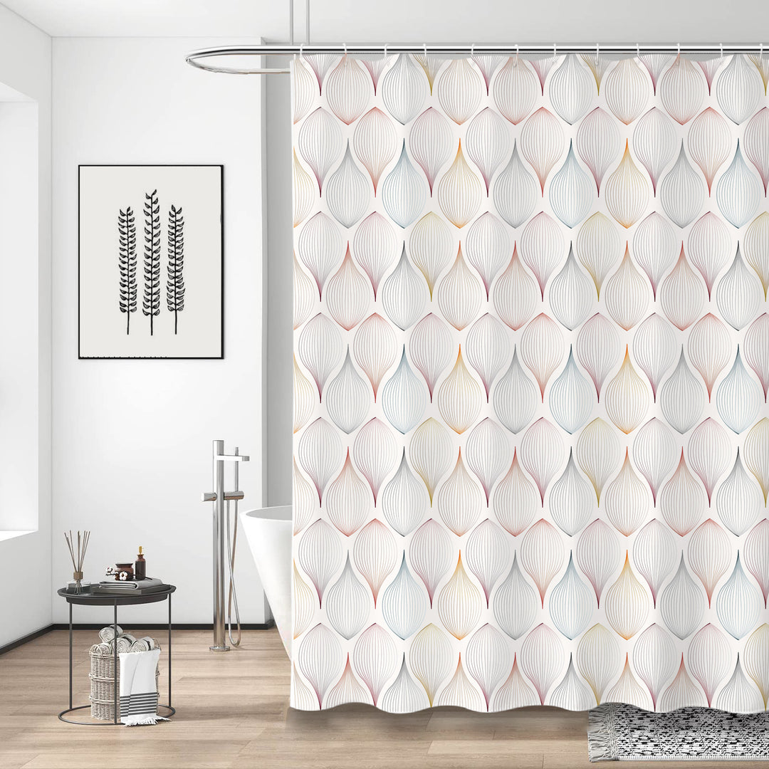 Modern Leaf Textured Shower Curtain Bowlift