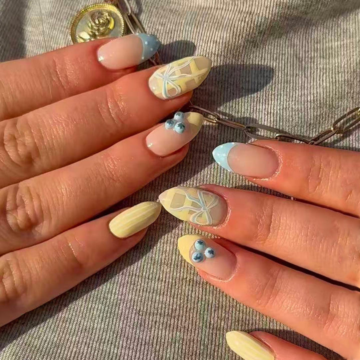 Designer Press-On Nail Art Set with Unique Patterns Bowlift