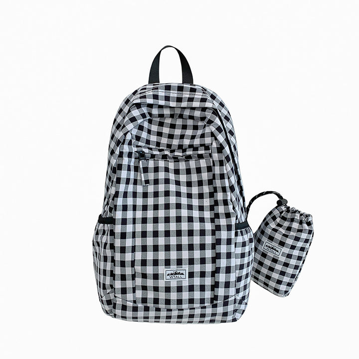 Casual Checkered School Backpack Bowlift