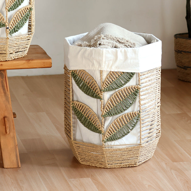 Rustic laundry basket with floral pattern Bowlift