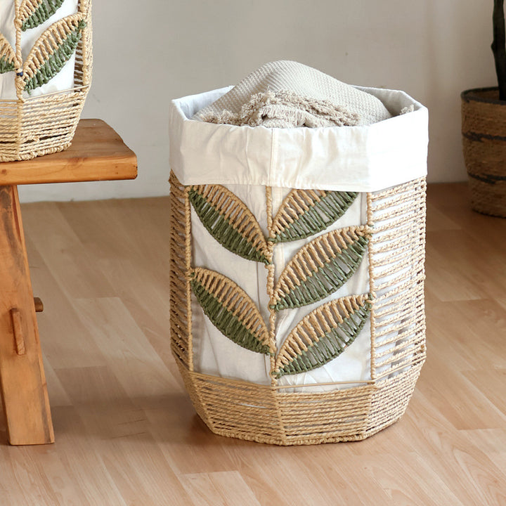 Rustic laundry basket with floral pattern Bowlift