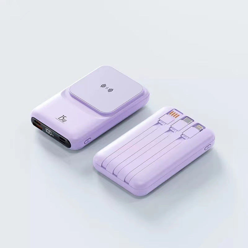 Portable Wireless Charger with Integrated Multi-Charging Station Bowlift