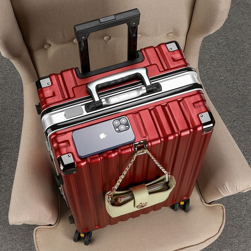 Hard-shell suitcase with double safety lock and sturdy rolling system Bowlift