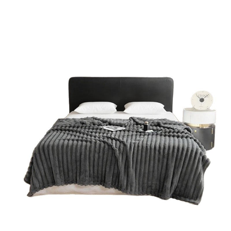 Women Plush Bedspread with Textured Design Bowlift