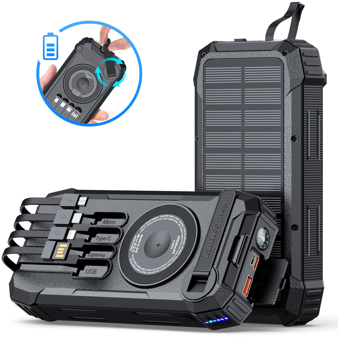 Wearable Solar Powerbank with Multifunctional Charging Cable Bowlift