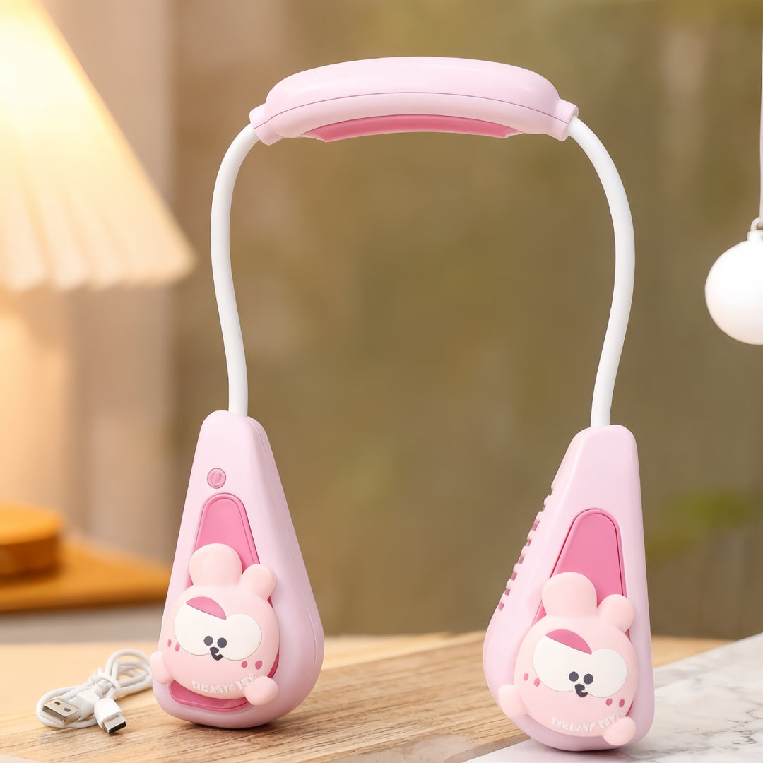 Ladies Portable Neck Fan with Cute Animal Design Bowlift