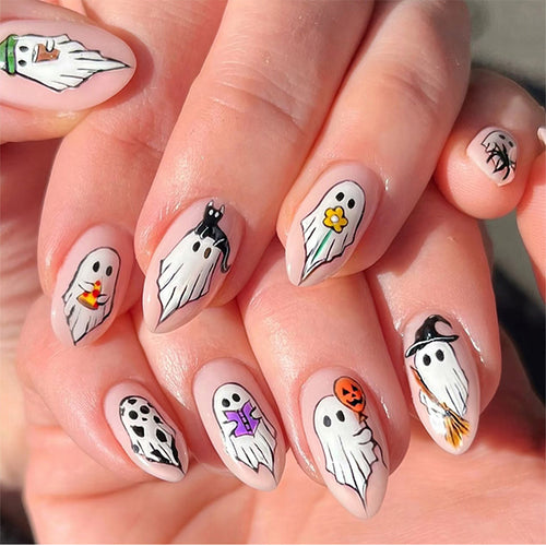 Halloween-Themed Press-On Nail Art Set Bowlift 1788496077