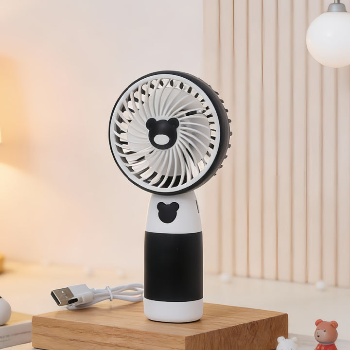 Ladies Portable Hand Fan with Cute Bear Design Bowlift
