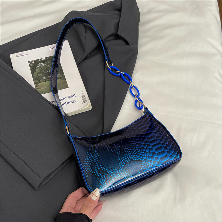 Stylish Textured Snakeskin Effect Handbag Bowlift