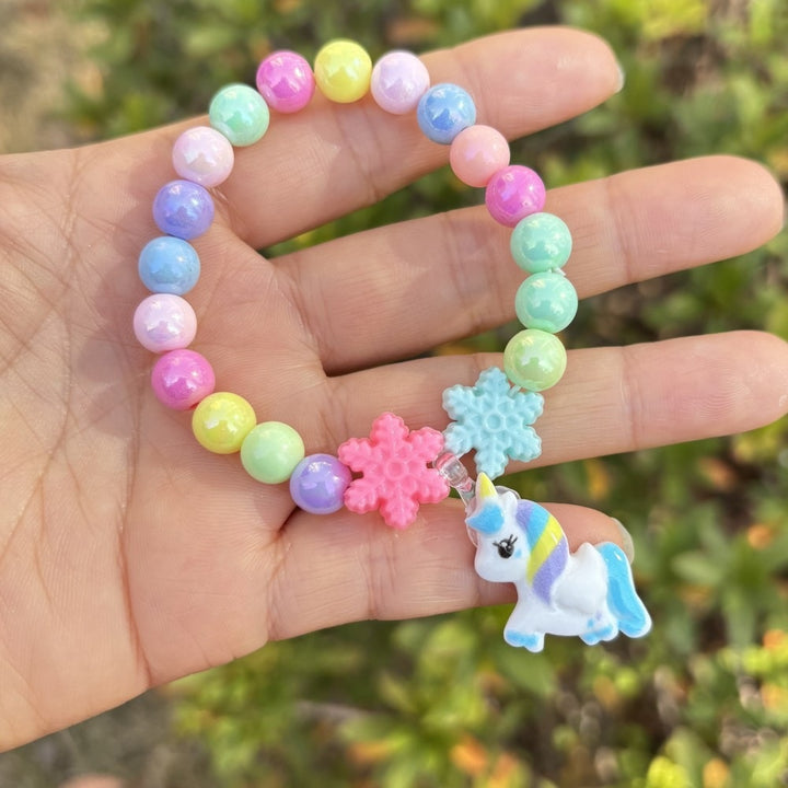 Colorful bracelet with flower charms Bowlift