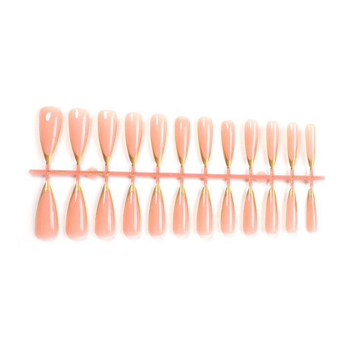 Elegant Long-Shape Press-On Glossy Nail Set Bowlift