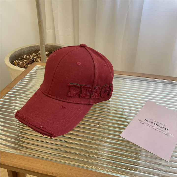 Women's Distressed Graphic Peace Baseball Cap Bowlift