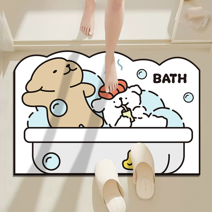 Cartoon Animal Design Bath Mat Bowlift
