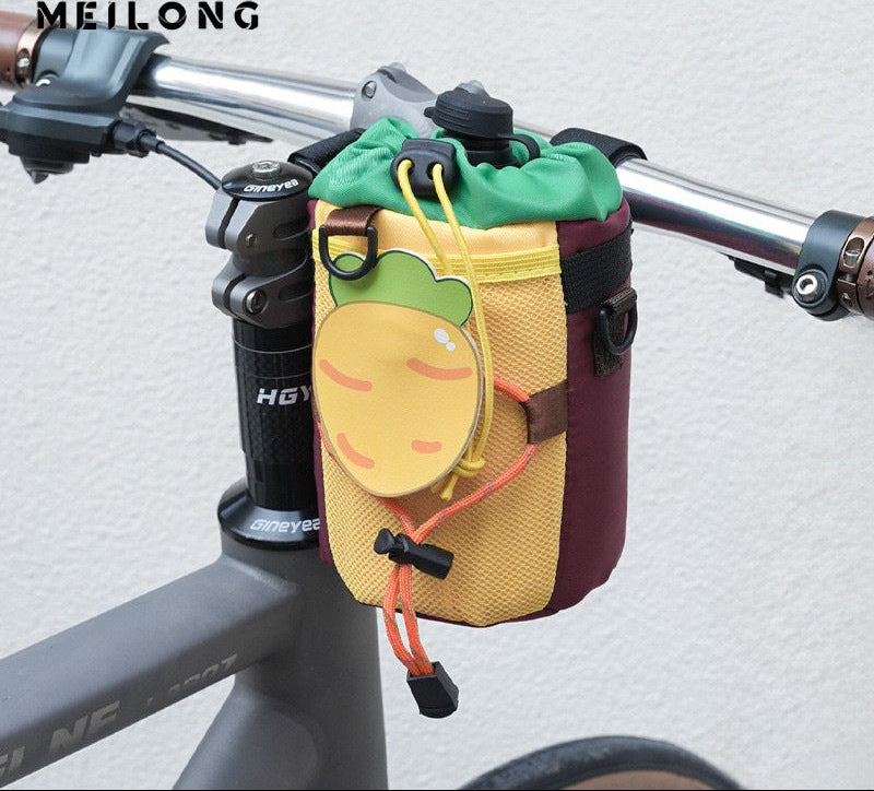 insulated kids water bottle carrier with drawstring closure and three universal attachment straps Bowlift