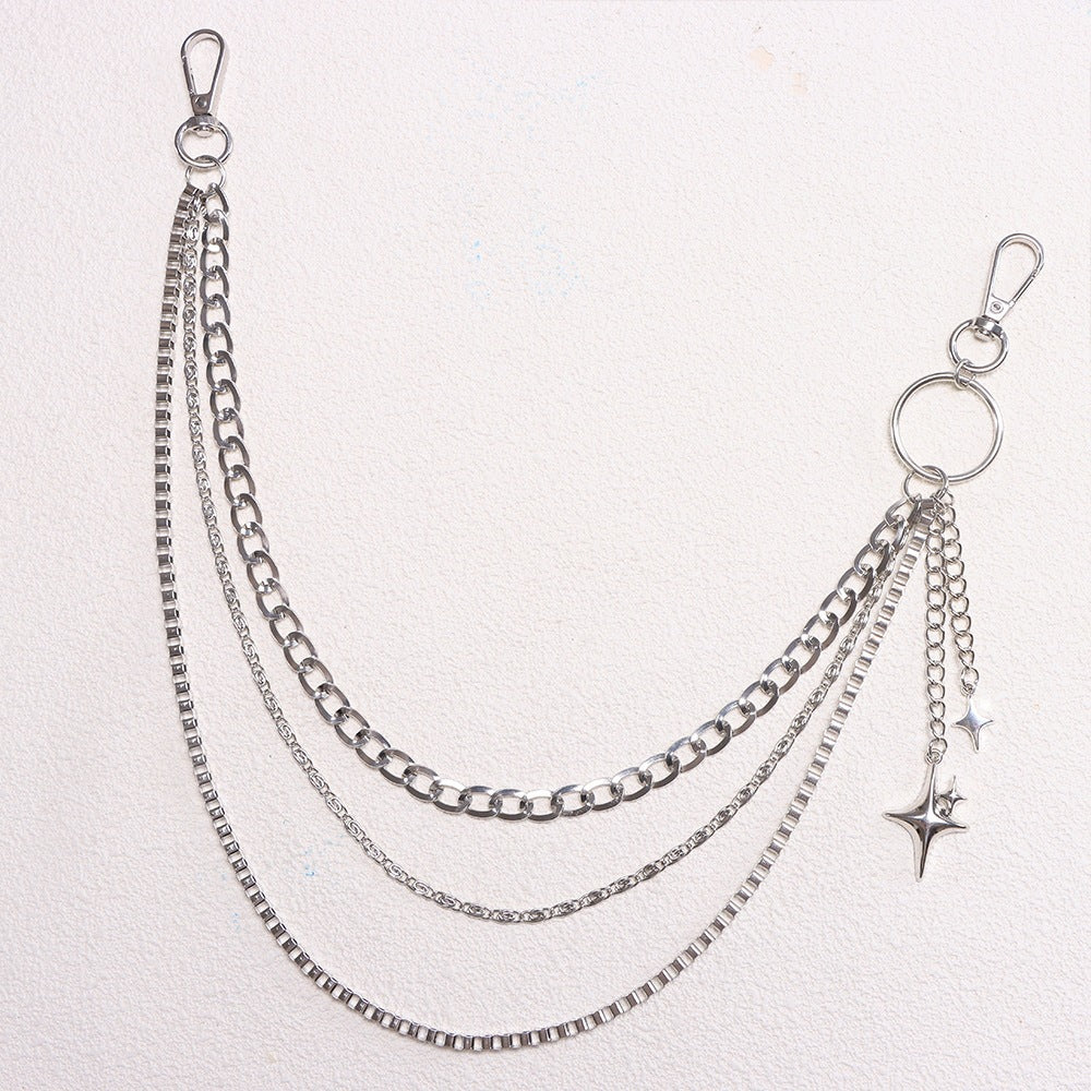 Fashionable keychain chain with sparkling stars Bowlift