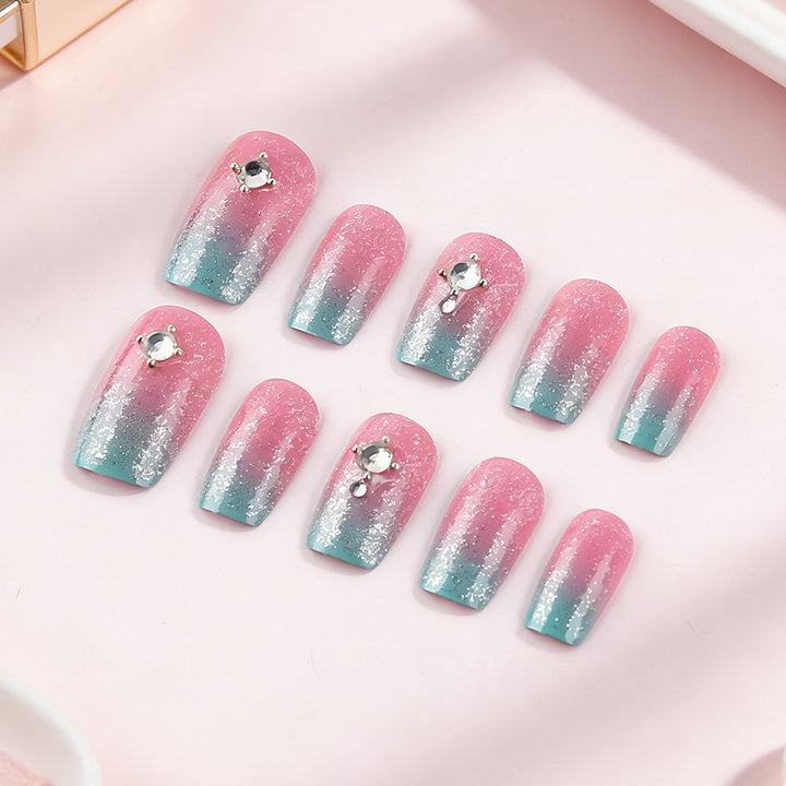 Ombre Glitter Press-On Nail Set Bowlift