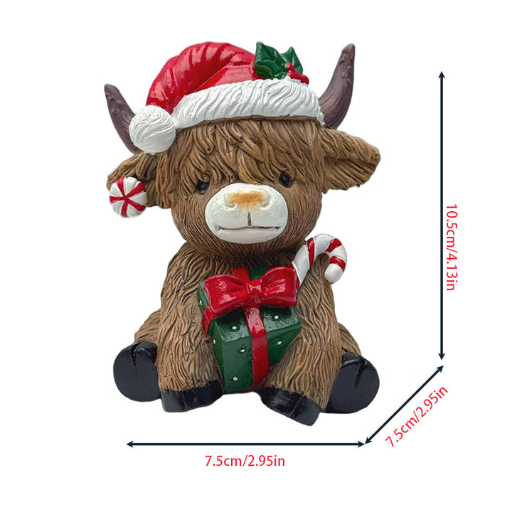 Decorative Highland Cow Figurine Bowlift