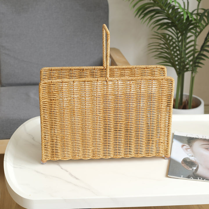 Unisex Handwoven Magazine Rack with Elegant Design Bowlift