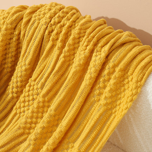 Women's stylish living room throw blanket with fringe pattern Bowlift