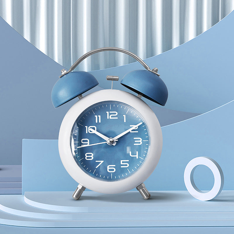 Elegant analog alarm clock with double bells and large dial Bowlift