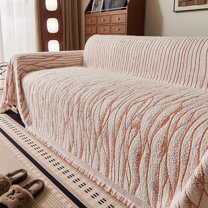 Textured Woven Sofa Throw Cover