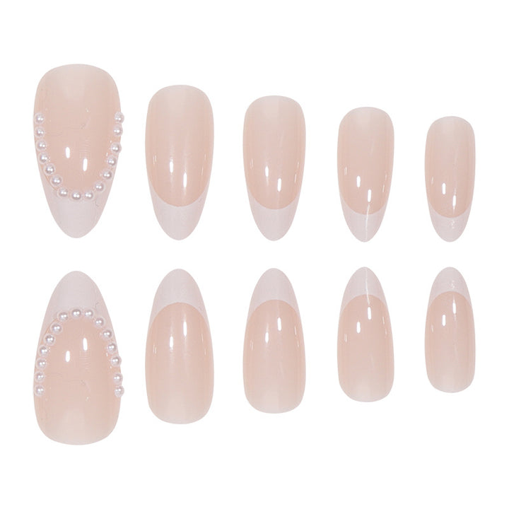 Elegant Stiletto Press-On Nails with Pearl Accents Bowlift