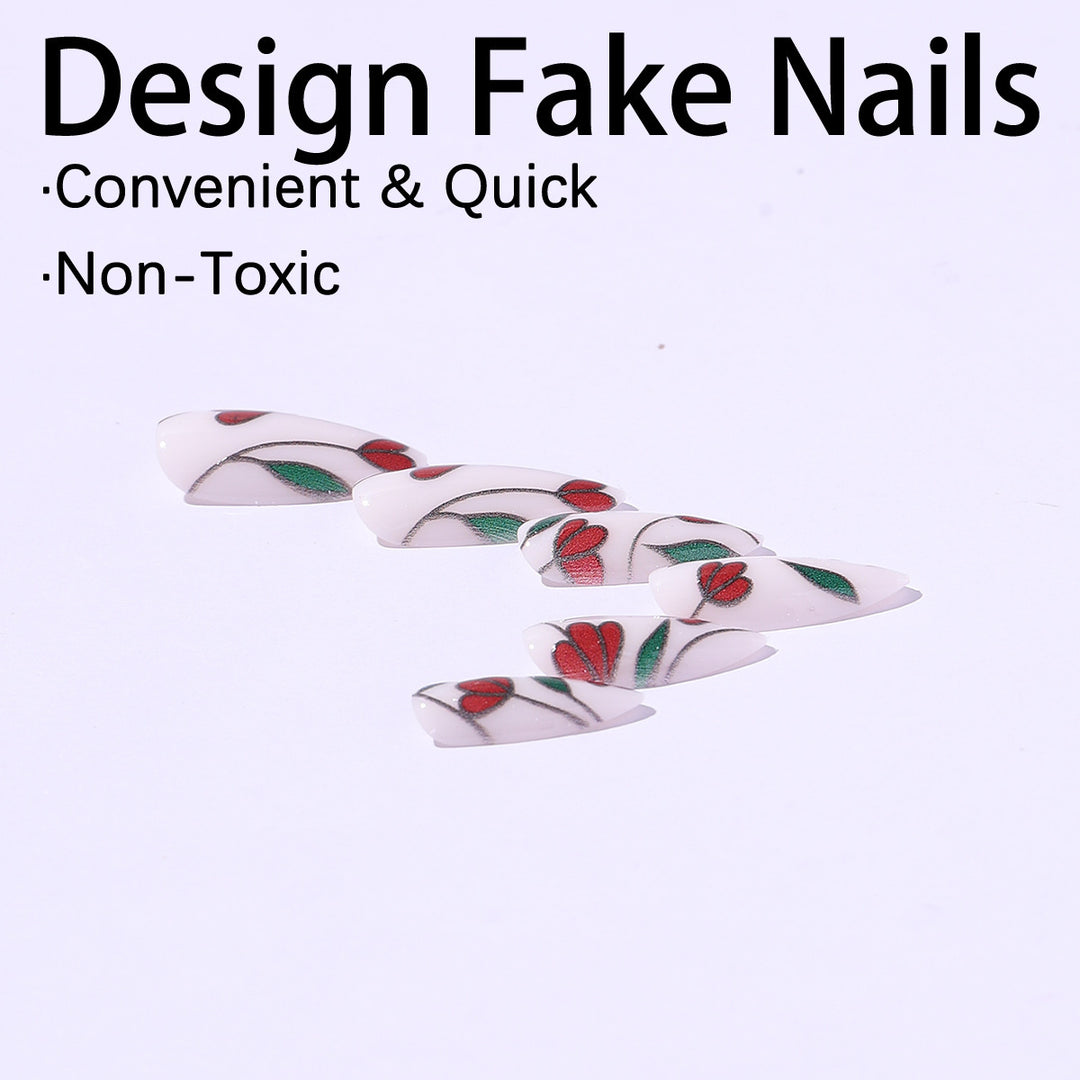 Nail art set with floral accents and glitter Bowlift