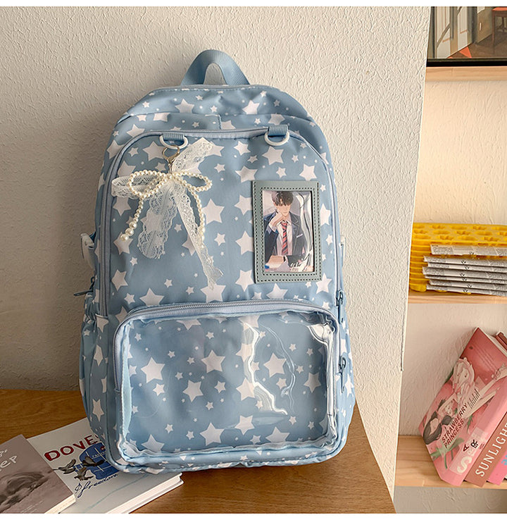 Backpack with Playful Star Design and Viewing Window Bowlift