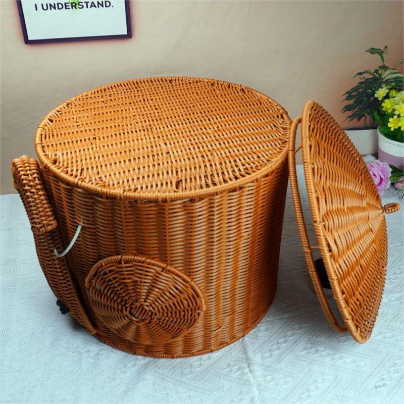 Elephant-Shaped Woven Storage Basket Bowlift
