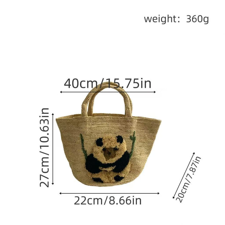 South Sea suitable basket bag with panda motif Bowlift