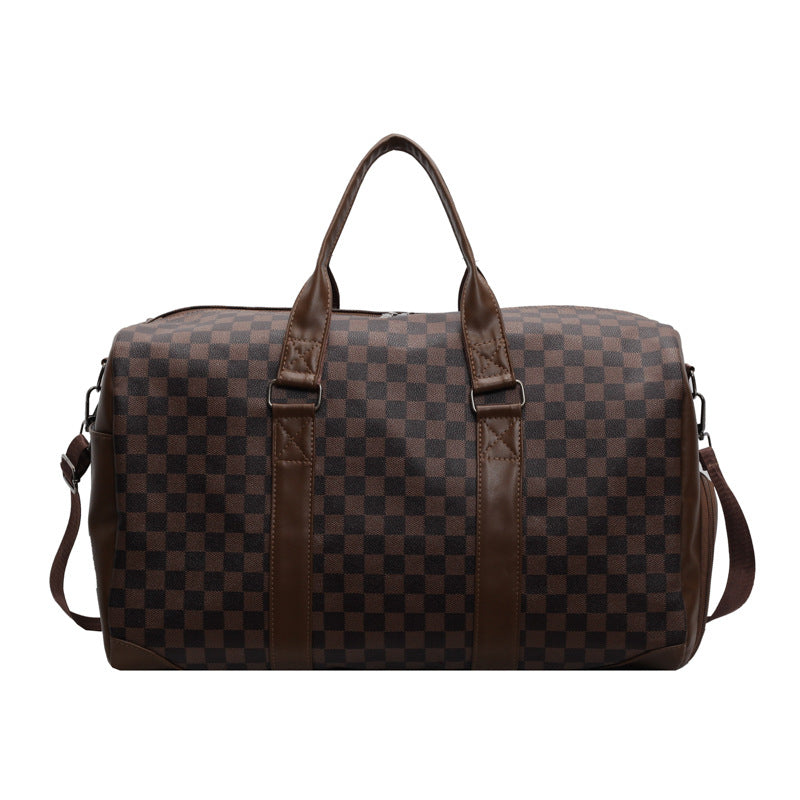 Stylish Checkered Travel Duffel Bag Bowlift