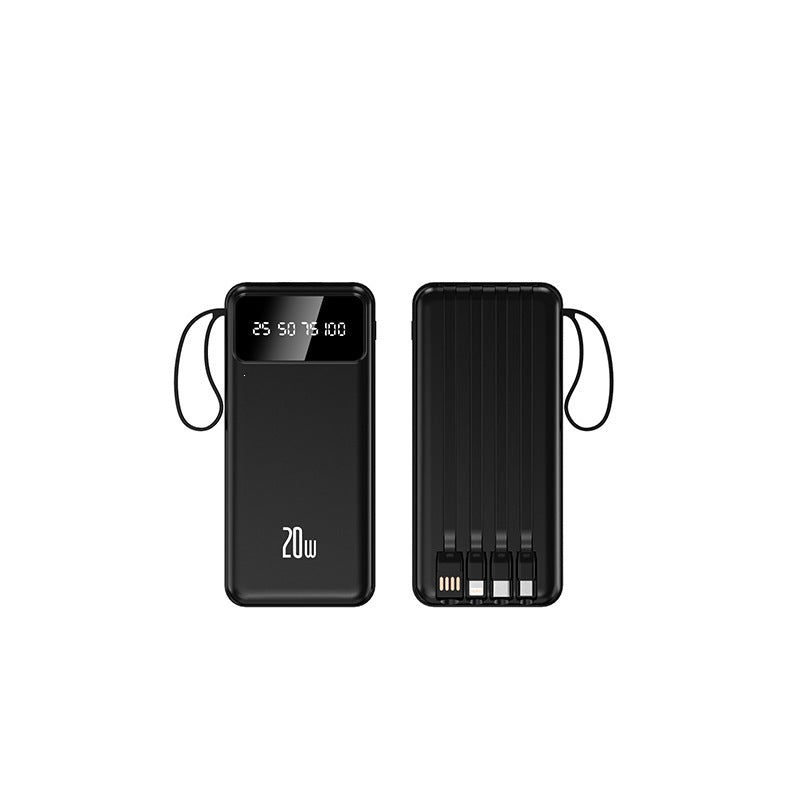 Powerbank with integrated multifunctional charging cables and digital display Bowlift