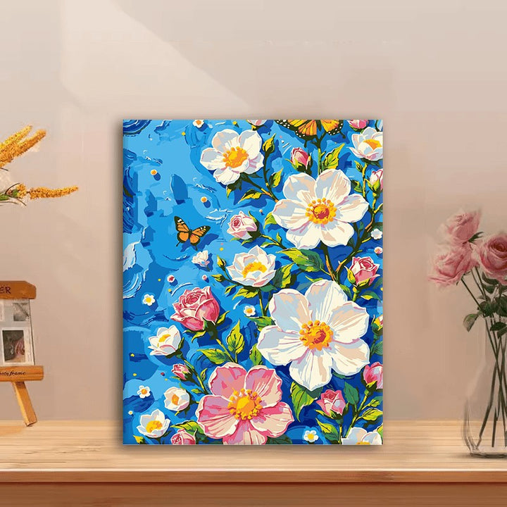 Floral Butterfly Canvas Art Print Bowlift