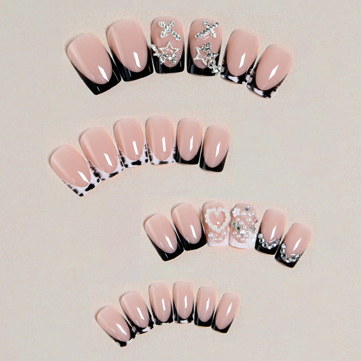 Artistic 3D Nail Tips with Pearl and Bow Accents Bowlift