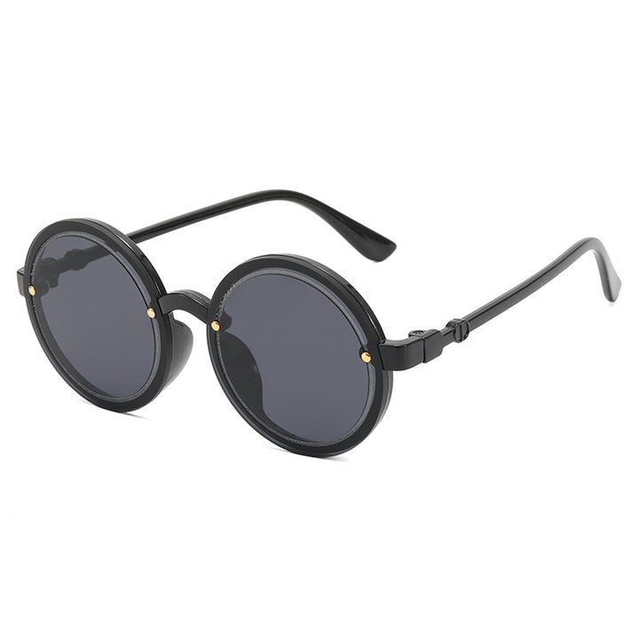 Women Round Sunglasses with Transparent Frame Bowlift