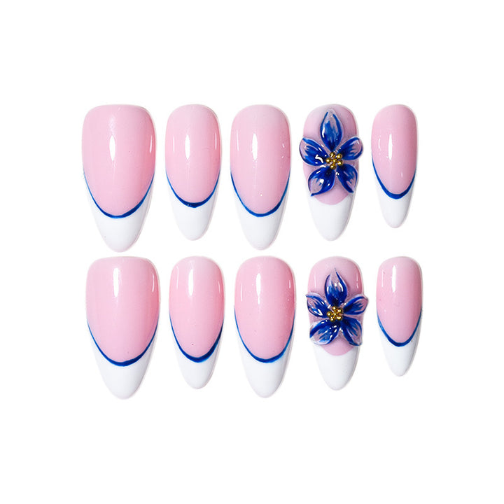 Elegant Almond-Shaped Press-On Nail Set Bowlift