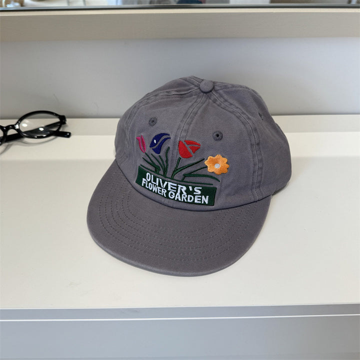 Men's Embroidered Floral Cap Bowlift