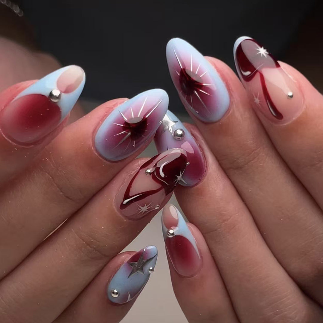 Elegant artificial nails with stylish accents Bowlift