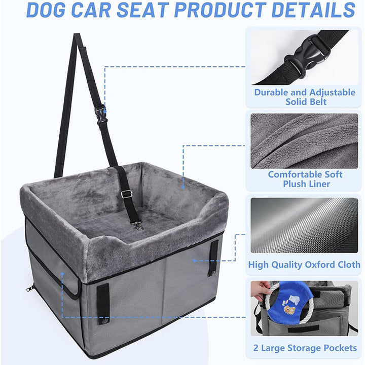 Portable Pet Car Seat with Soft Interior Lining Bowlift