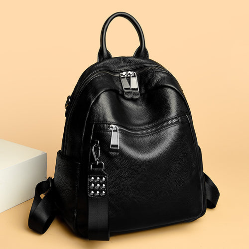 Versatile Multi-Functional Leather Backpack Bowlift