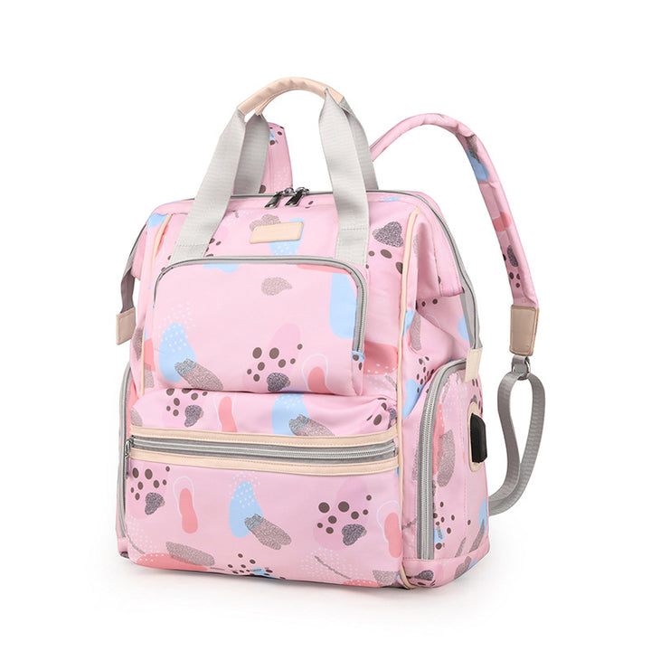 Multi-Functional Patterned Diaper Backpack Bowlift