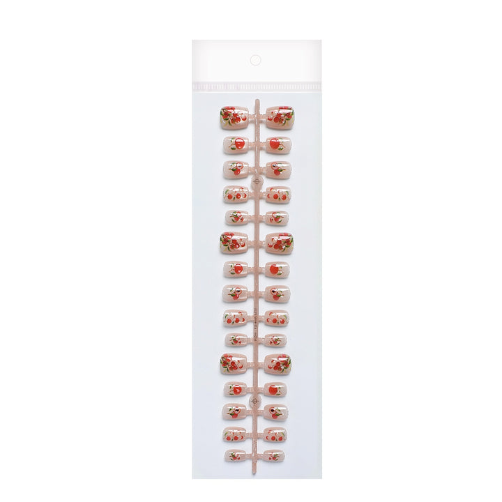 Strawberry Decorated Press-On Nails Bowlift