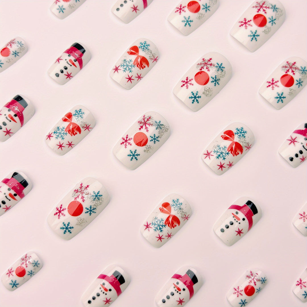 Festive Snowman-Themed Nail Art Bowlift